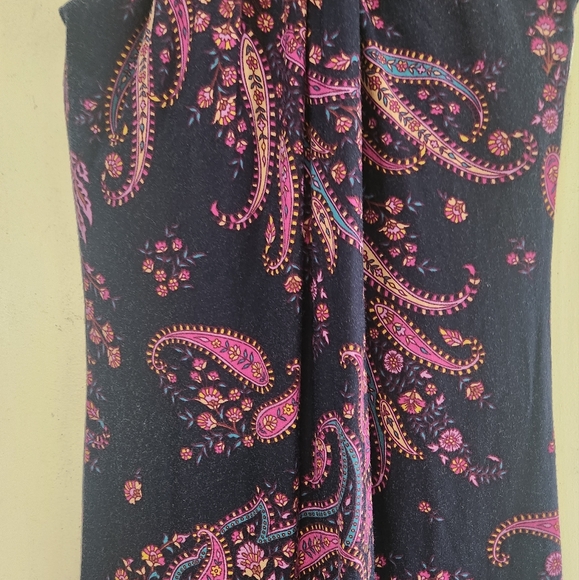Tommy Bahama Spring Summer XS Navy Blue Purple Paisley Sleeveless Dress - Picture 3 of 11